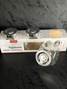 Pojemniki szklane 3 szt.kpl.